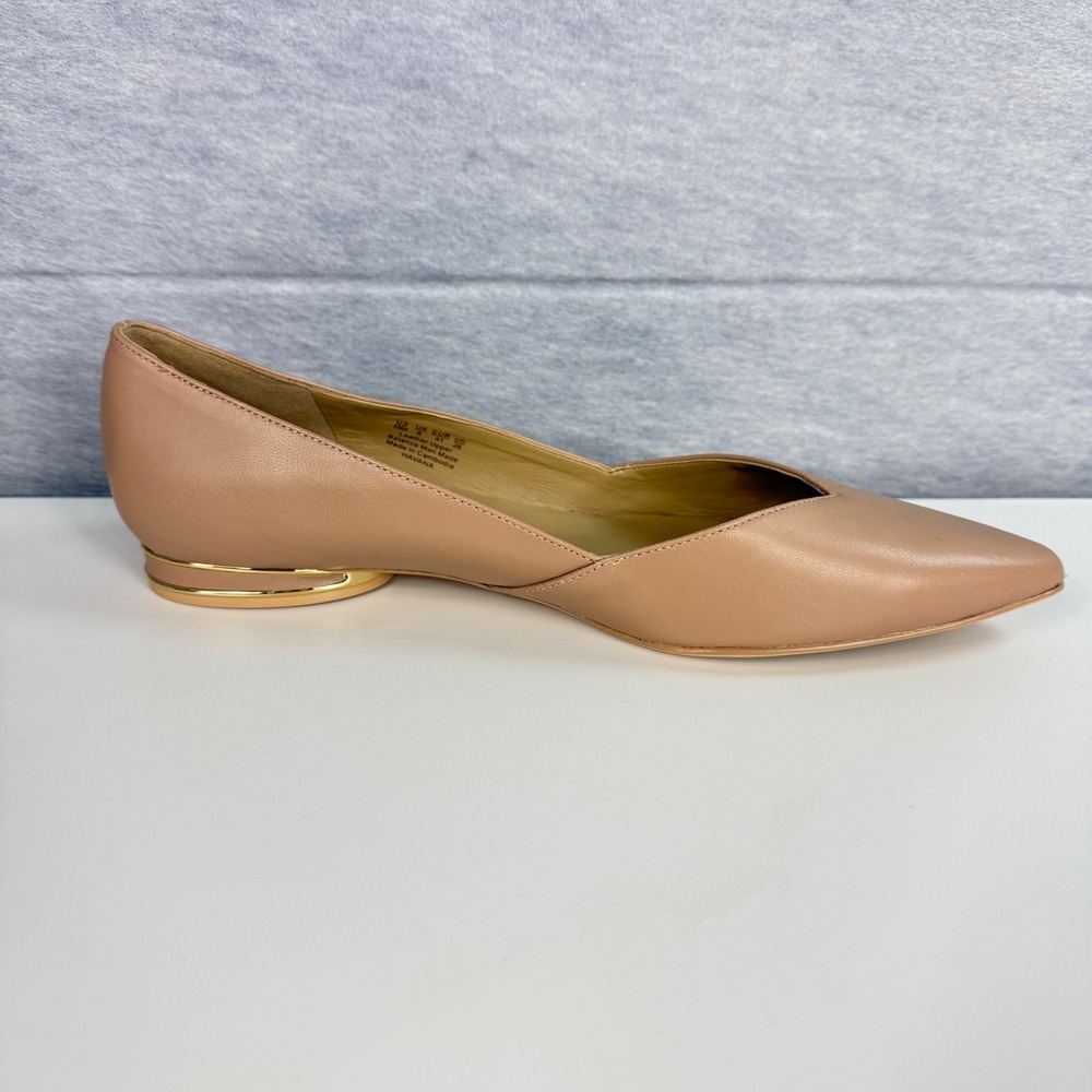 Naturalizer Havana Womens 10M Flats Nude Beige Pointed Toe Leather V Cut Shoes - Picture 3 of 11